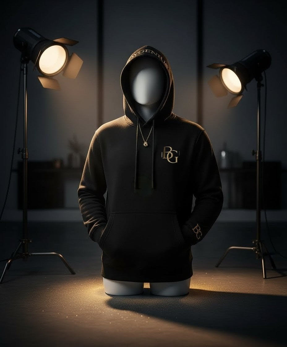 BoyGenius Museum Hoodie — Black & Gold Edition