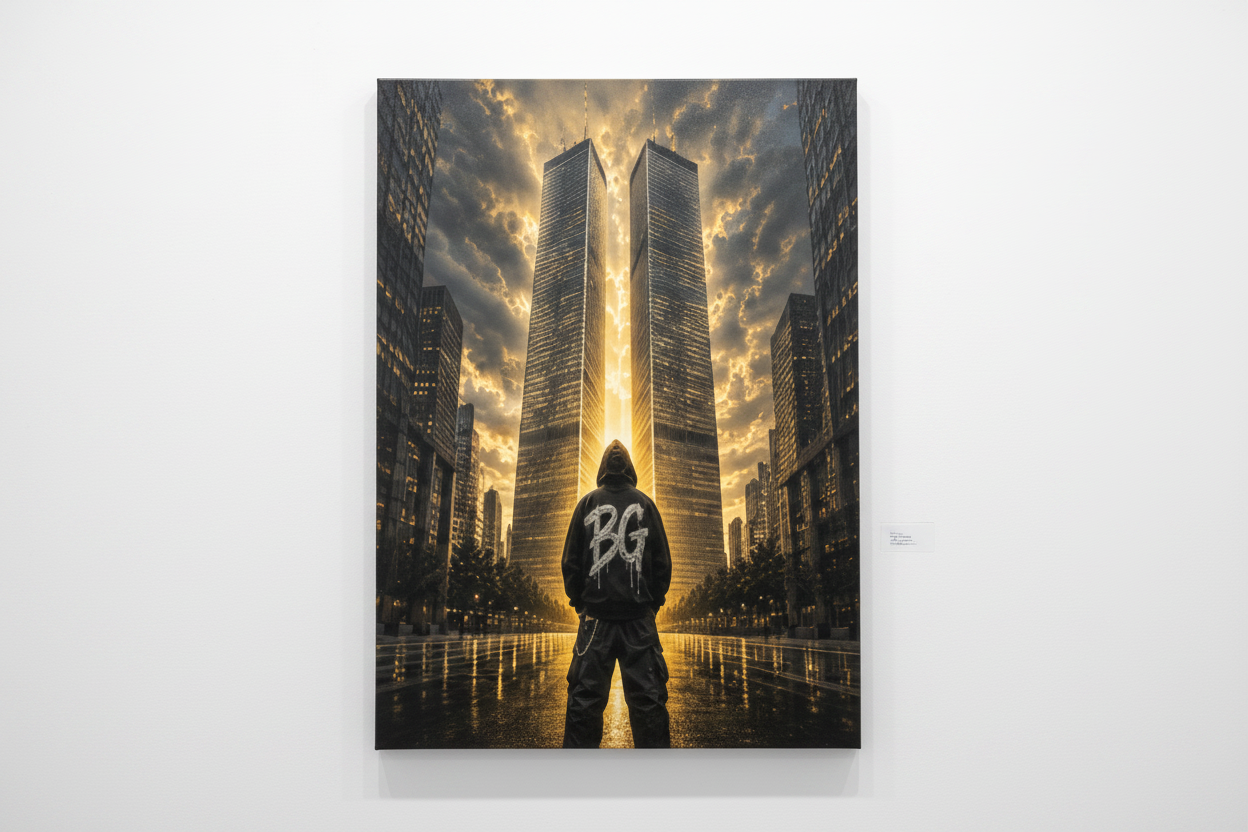 Twin Towers Standing Monolith | Premium Heavy-Texture Canvas Print