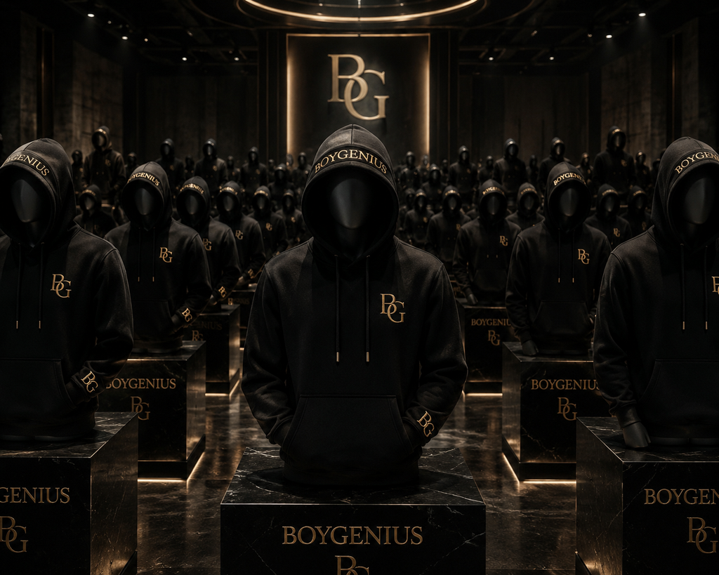 BoyGenius Museum Hoodie — Black & Gold Edition